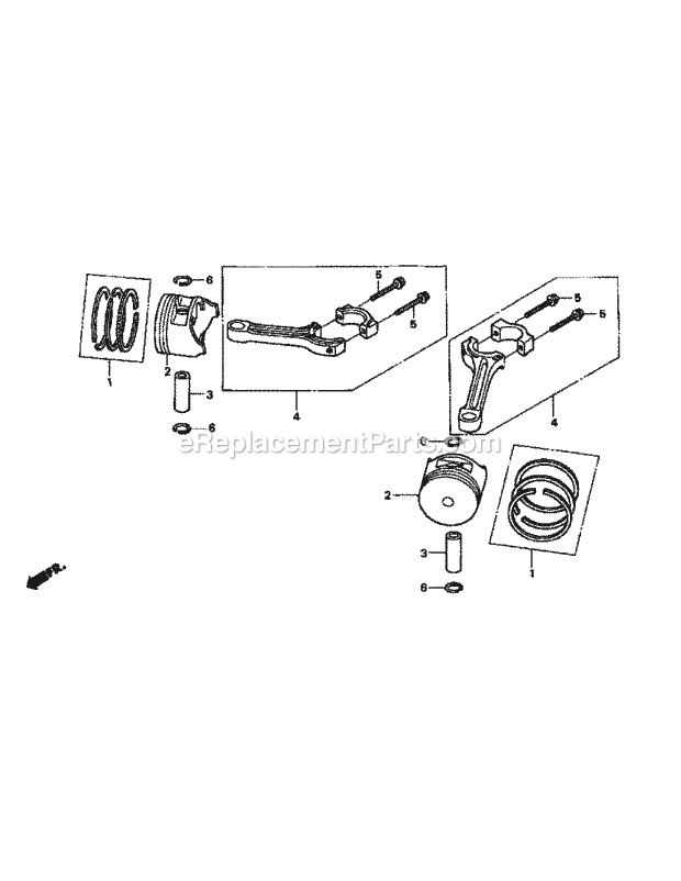 Gxv670 Piston - Connecting Rod Diagram and Parts List for M54-HN 53BB5ETW750 Cub Cadet Sprayer